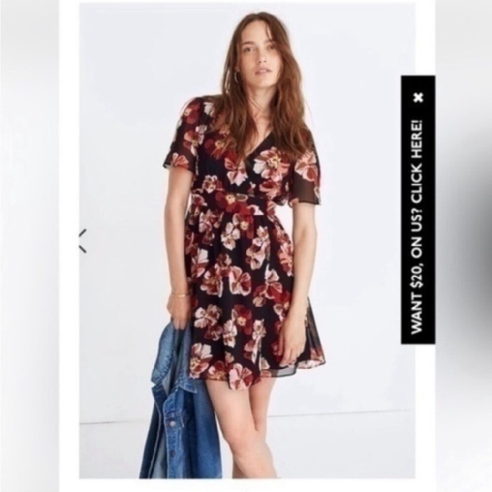 Madewell Dress Tulip Sleeve Mini Dress in French Rose